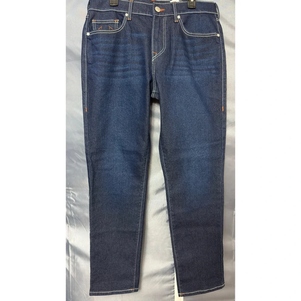 True Religion Geno Slim Jeans Mens 33 Blue Dark Migration Wash NWT Streetwear